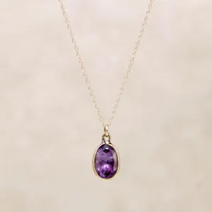 Fresh Violet Amethyst Solitaire Pendant