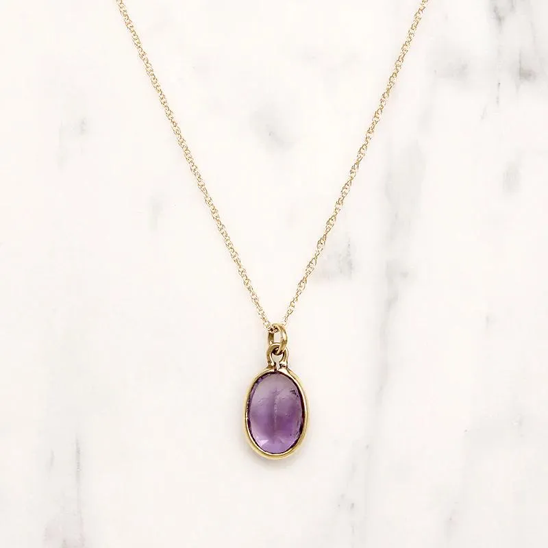 Fresh Violet Amethyst Solitaire Pendant