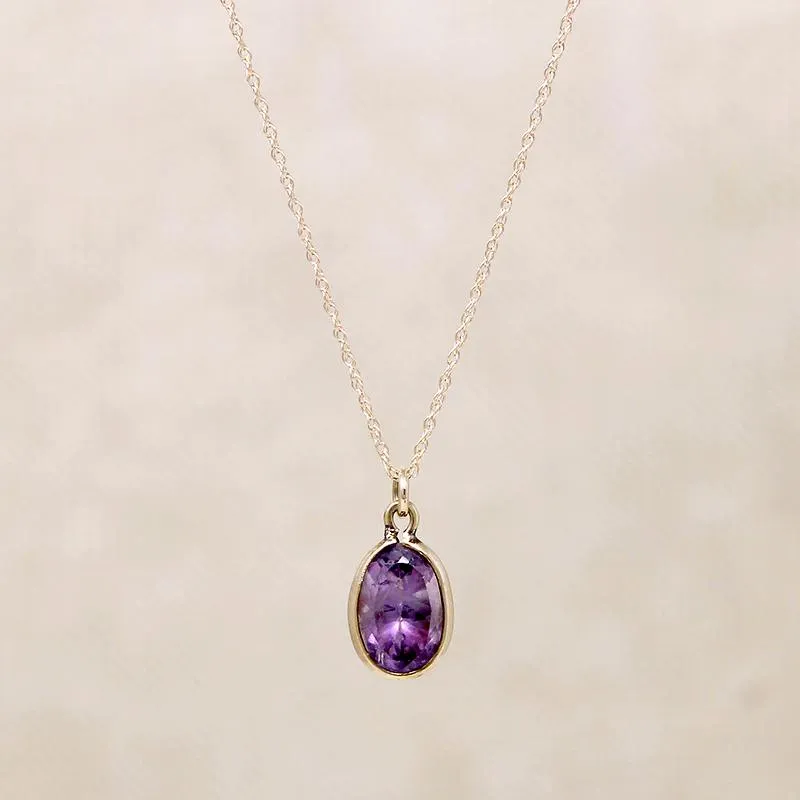 Fresh Violet Amethyst Solitaire Pendant