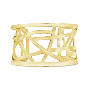 Gold Abstract Cut Out Cuff Bracelet