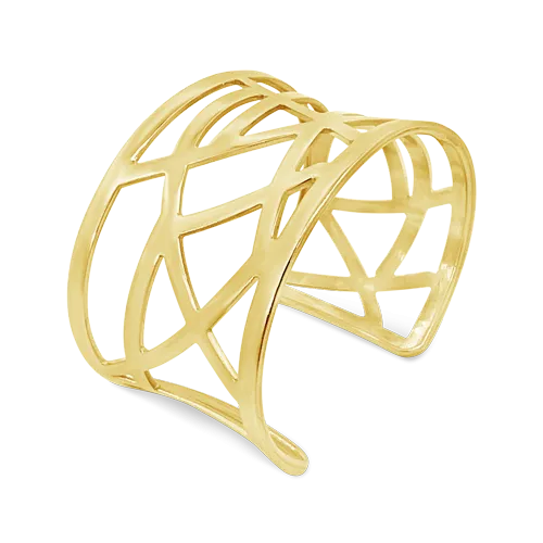 Gold Abstract Cut Out Cuff Bracelet