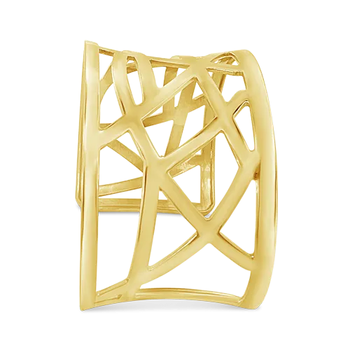 Gold Abstract Cut Out Cuff Bracelet