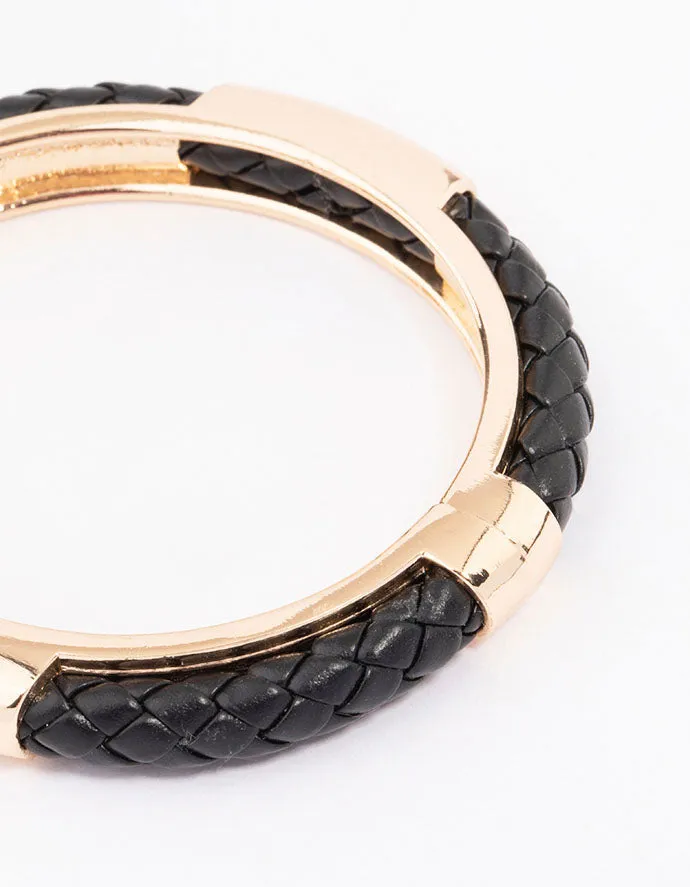 Gold & Black Textured Bangle