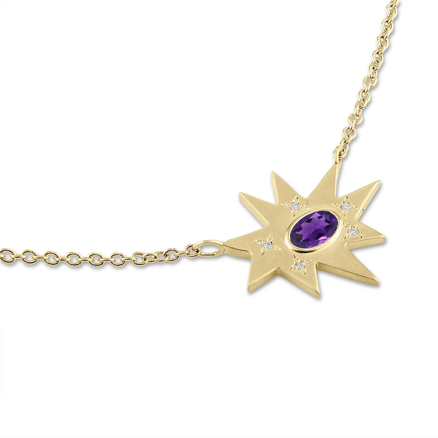 Gold Midi KAPOW! Necklace: Amethyst