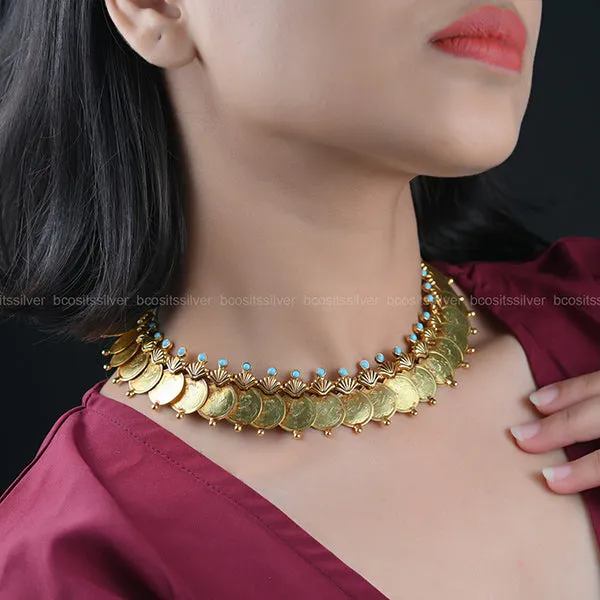 GOLD PLATED COIN NECKLACE - 4295