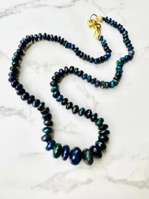 Graduated Ethiopian Black Opal Necklace