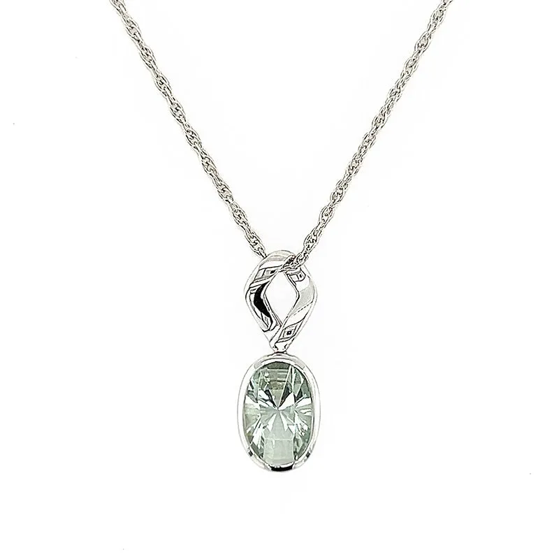 Green Amethyst Pendant Necklace