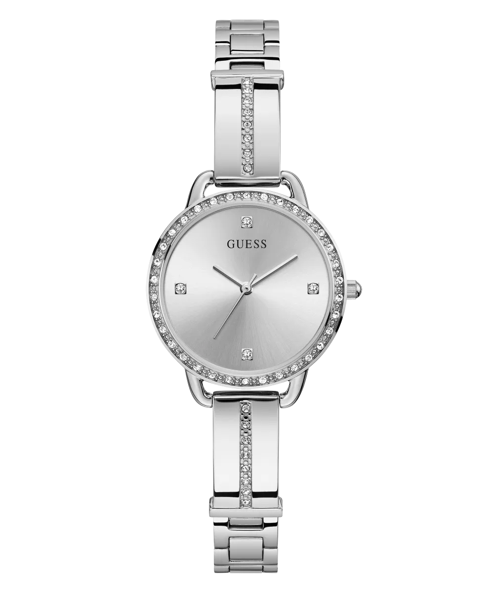 GUESS Ladies Silver Tone Analog Watch