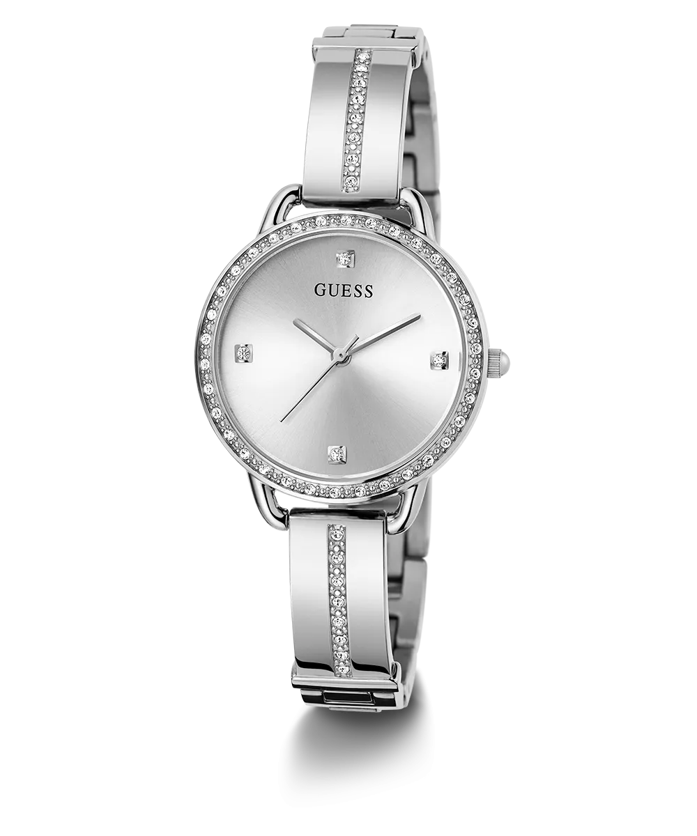 GUESS Ladies Silver Tone Analog Watch