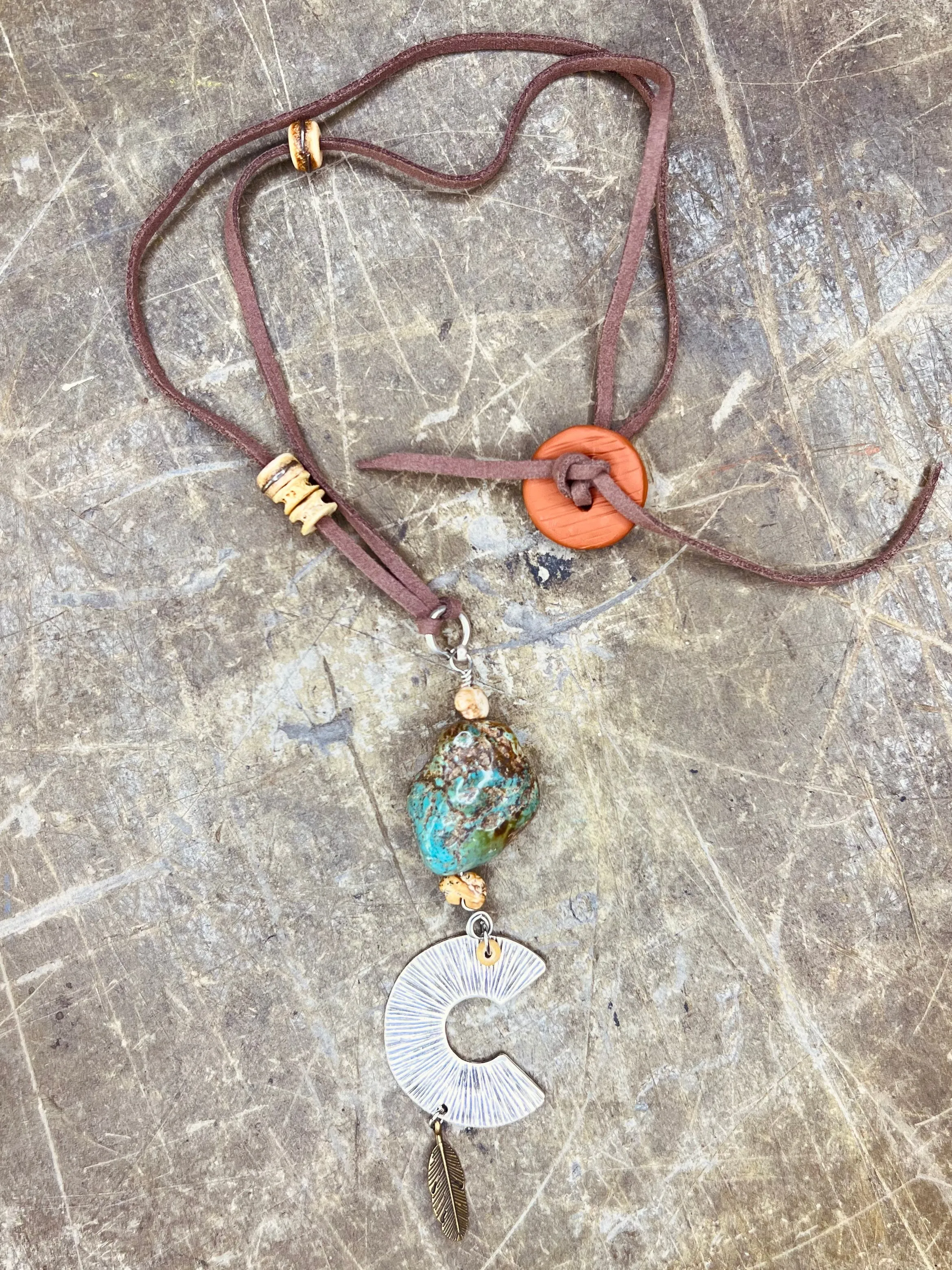 Half Moon & Turquoise Necklace