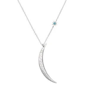 Illuminated Path Silver Moon Necklace