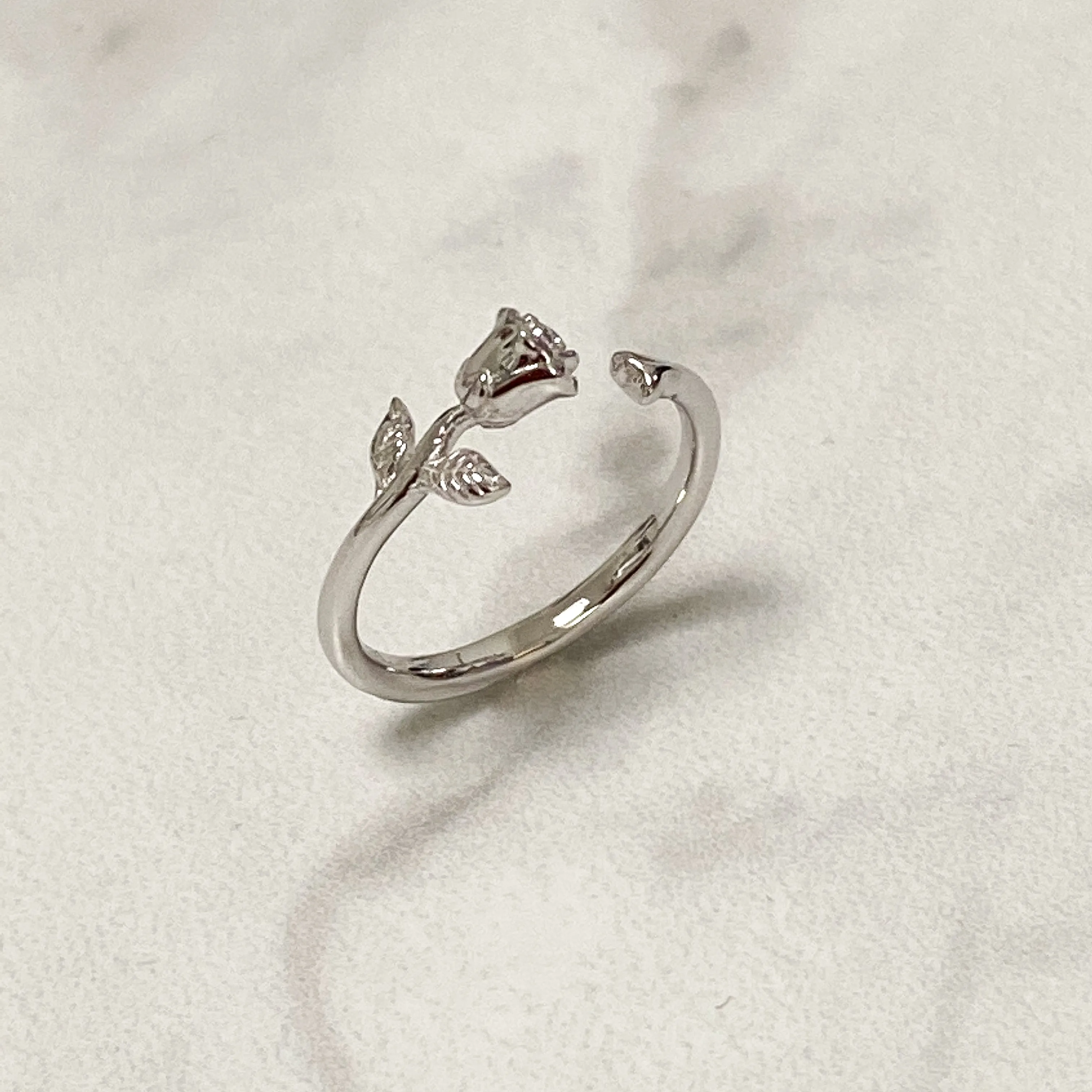 INFINITY Sterling Silver Adjustable Rose Ring