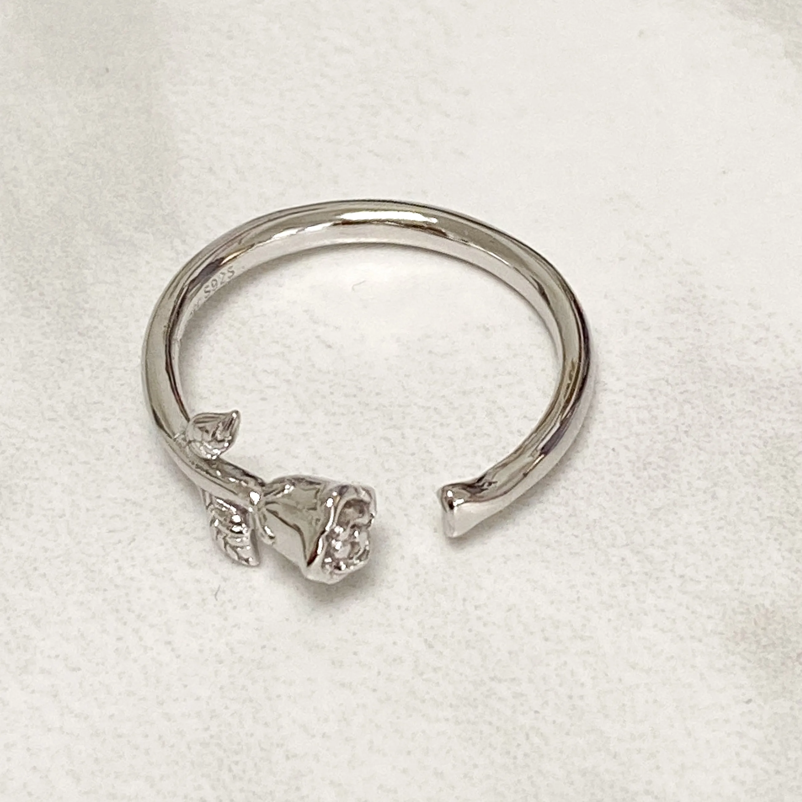 INFINITY Sterling Silver Adjustable Rose Ring