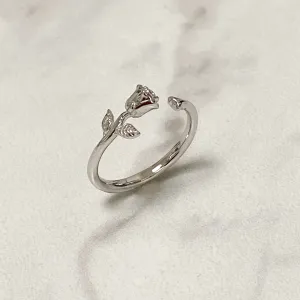 INFINITY Sterling Silver Adjustable Rose Ring