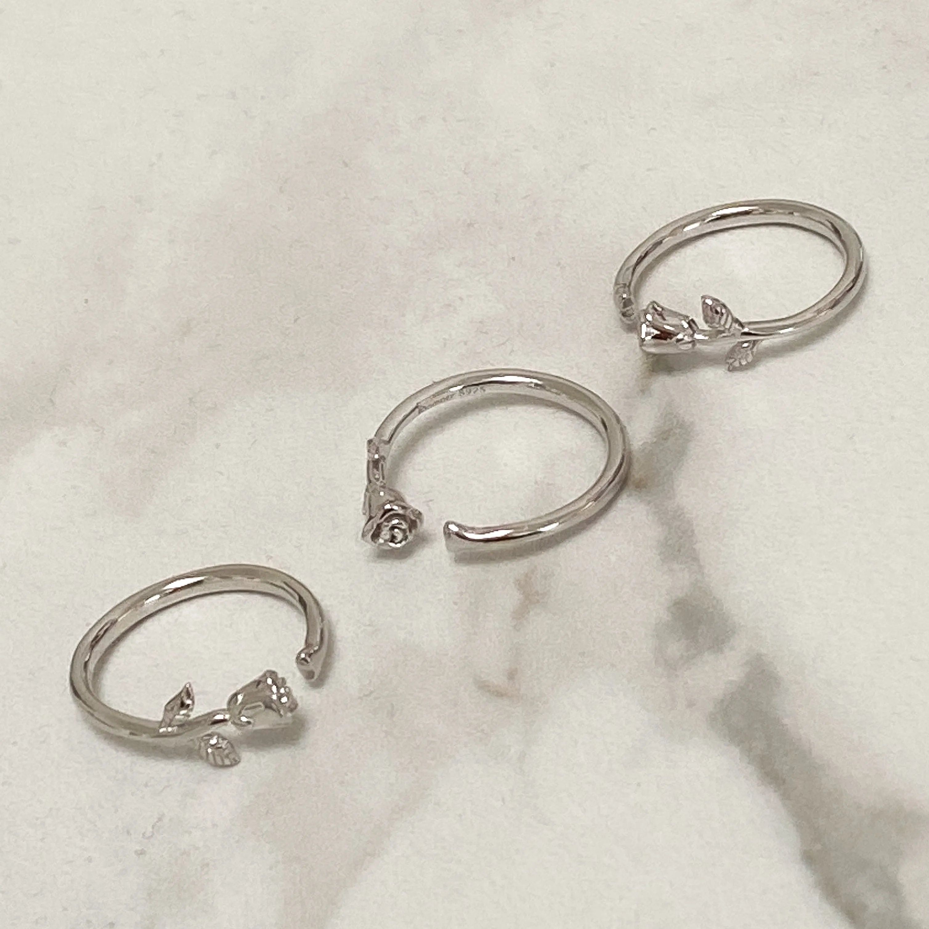 INFINITY Sterling Silver Adjustable Rose Ring