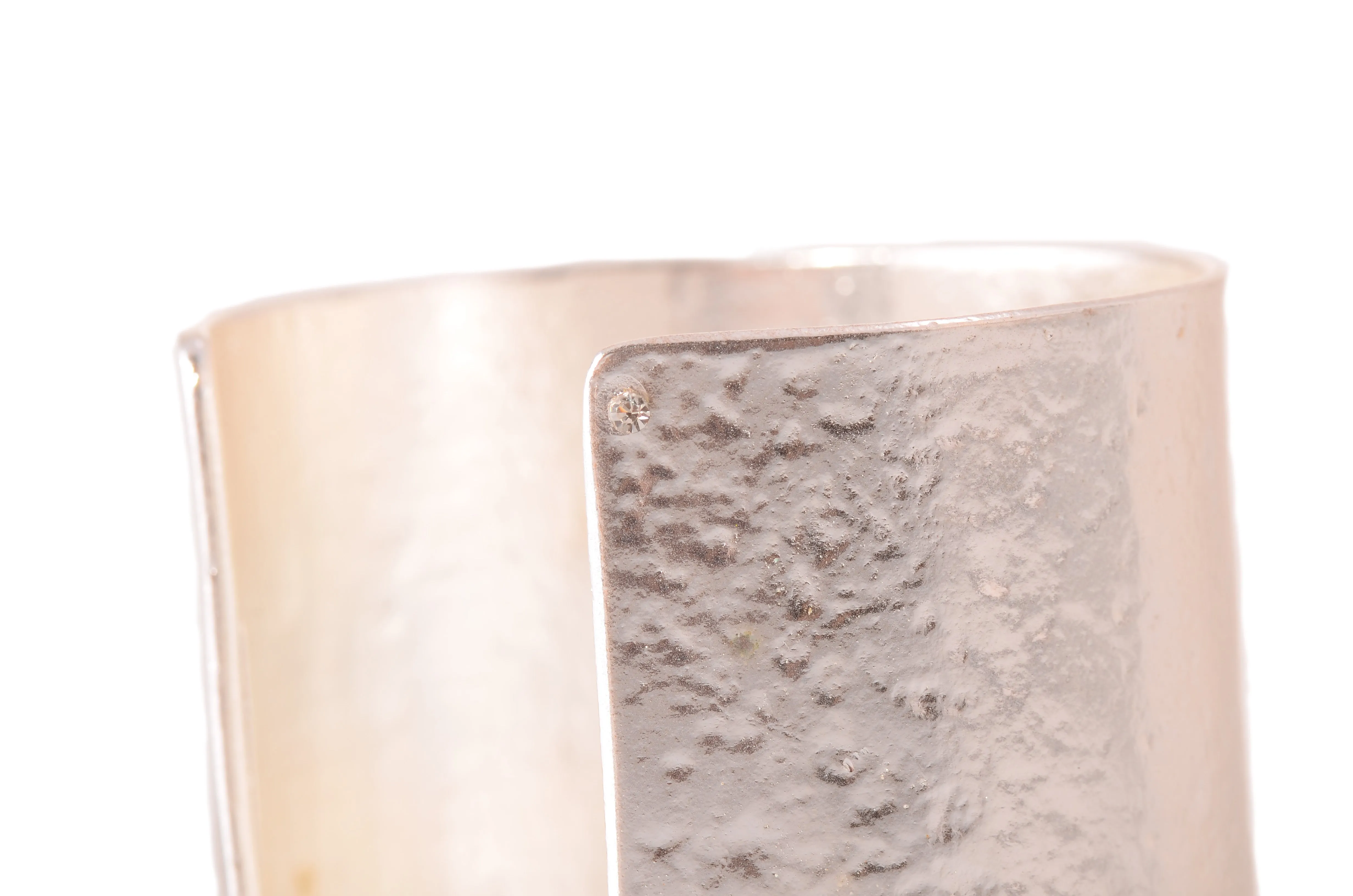 Karine Sultan Zoe Hammered Cuff - Silver