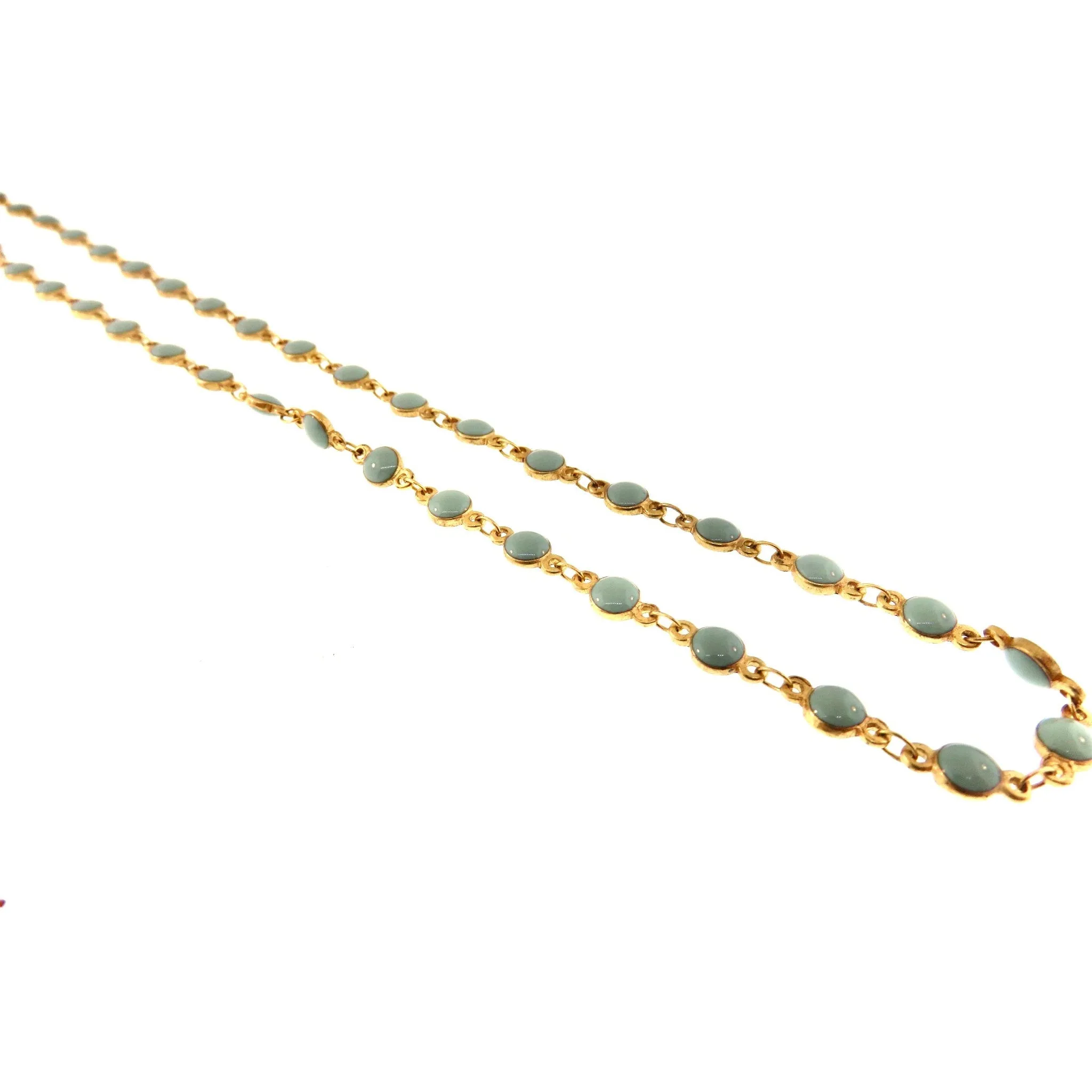 La Vie Parisienne Pacific Opal and Turquoise Double Chain Necklace