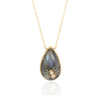 Labradorite Spider Necklace