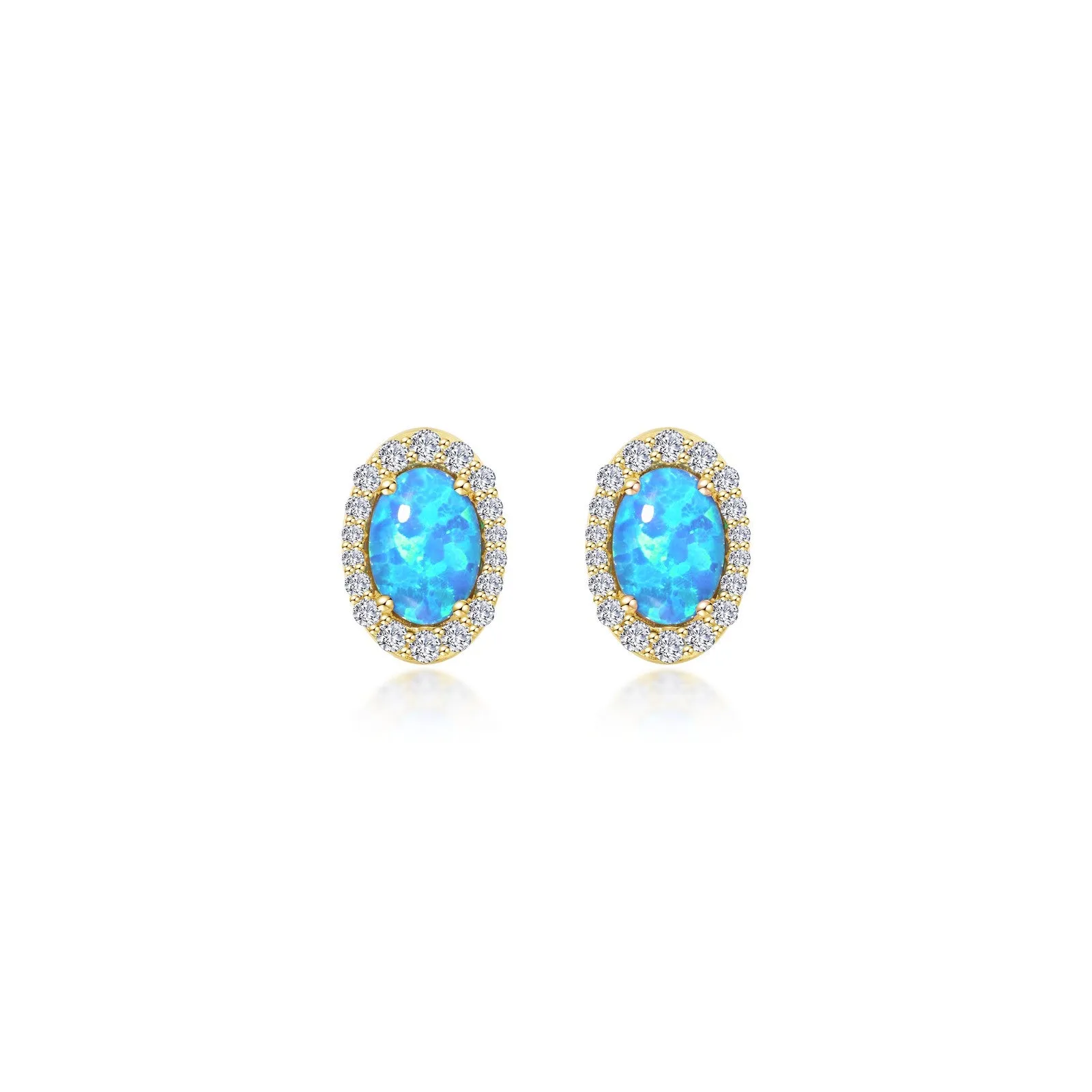 Lafonn Classic Oval Blue Blue Opal Earring E0323BOG00