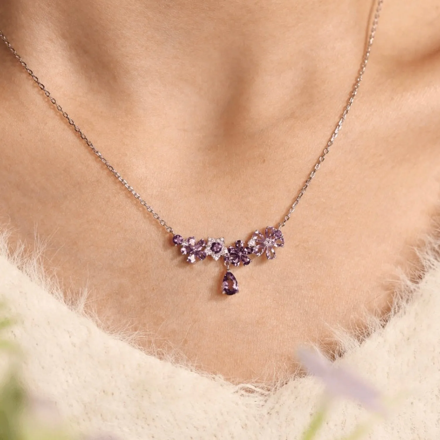 Lilac Blossom Amethyst Necklace