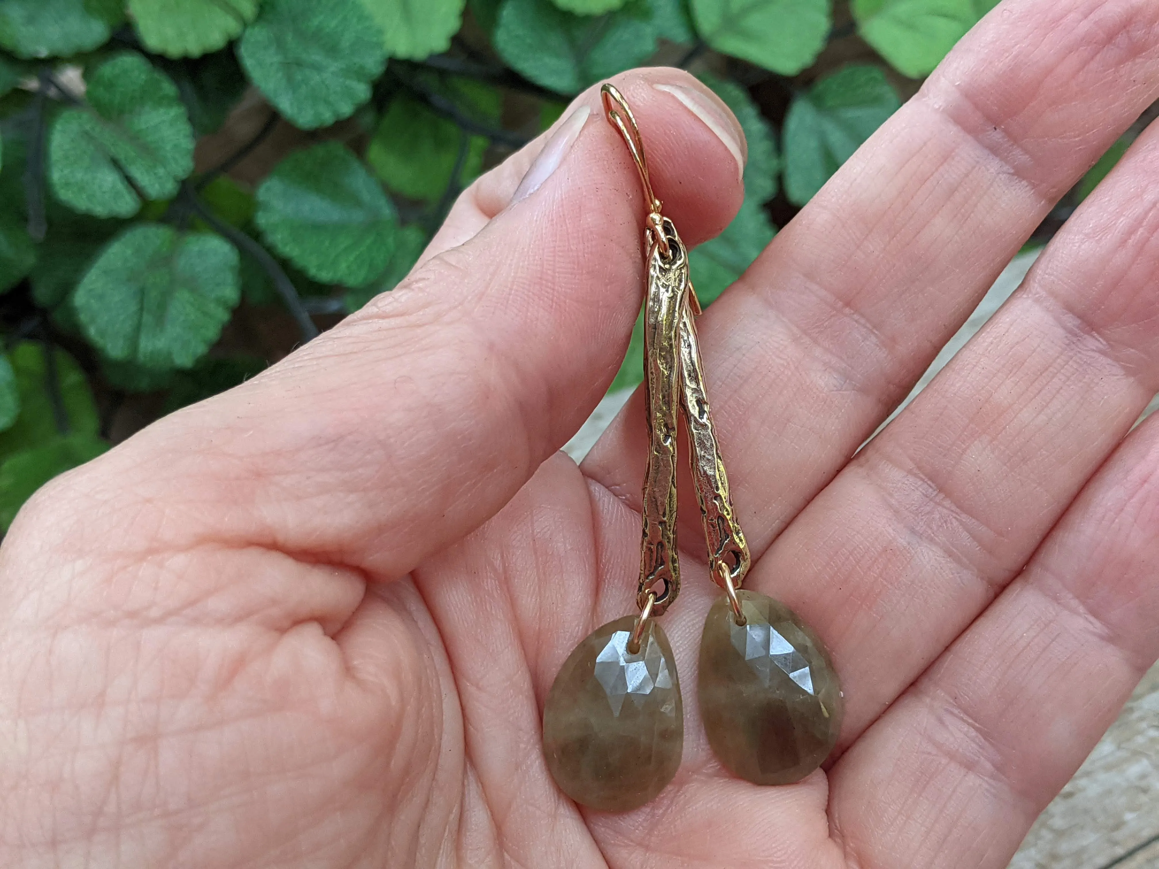 Long Yellow Sapphire Earrings