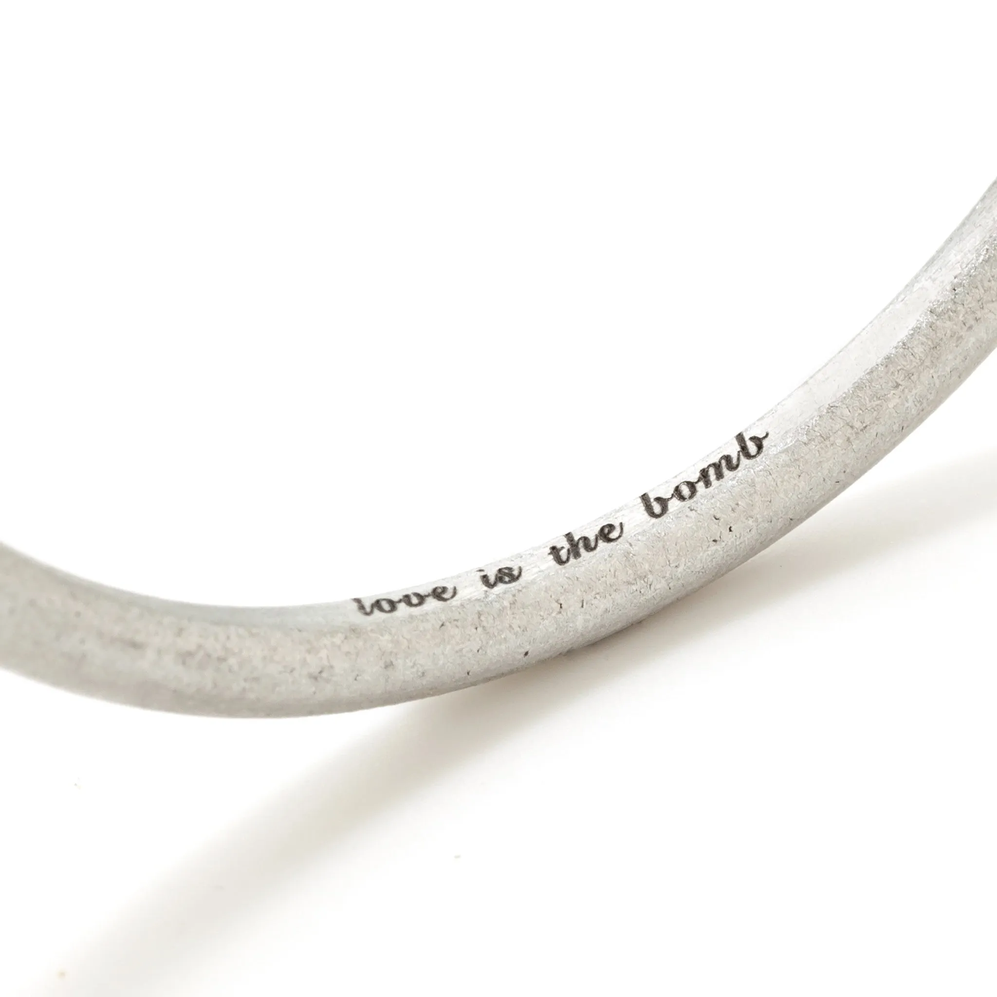 Love is the Bomb White Diamond Bangle