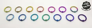 Medical Grade 16ga Titanium captive bead rings. Super bright colors!😍