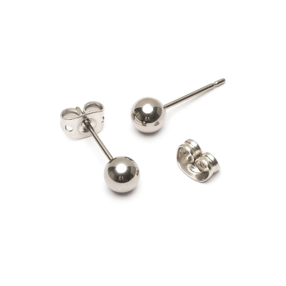 Medium Ball Titanium Stud Earrings