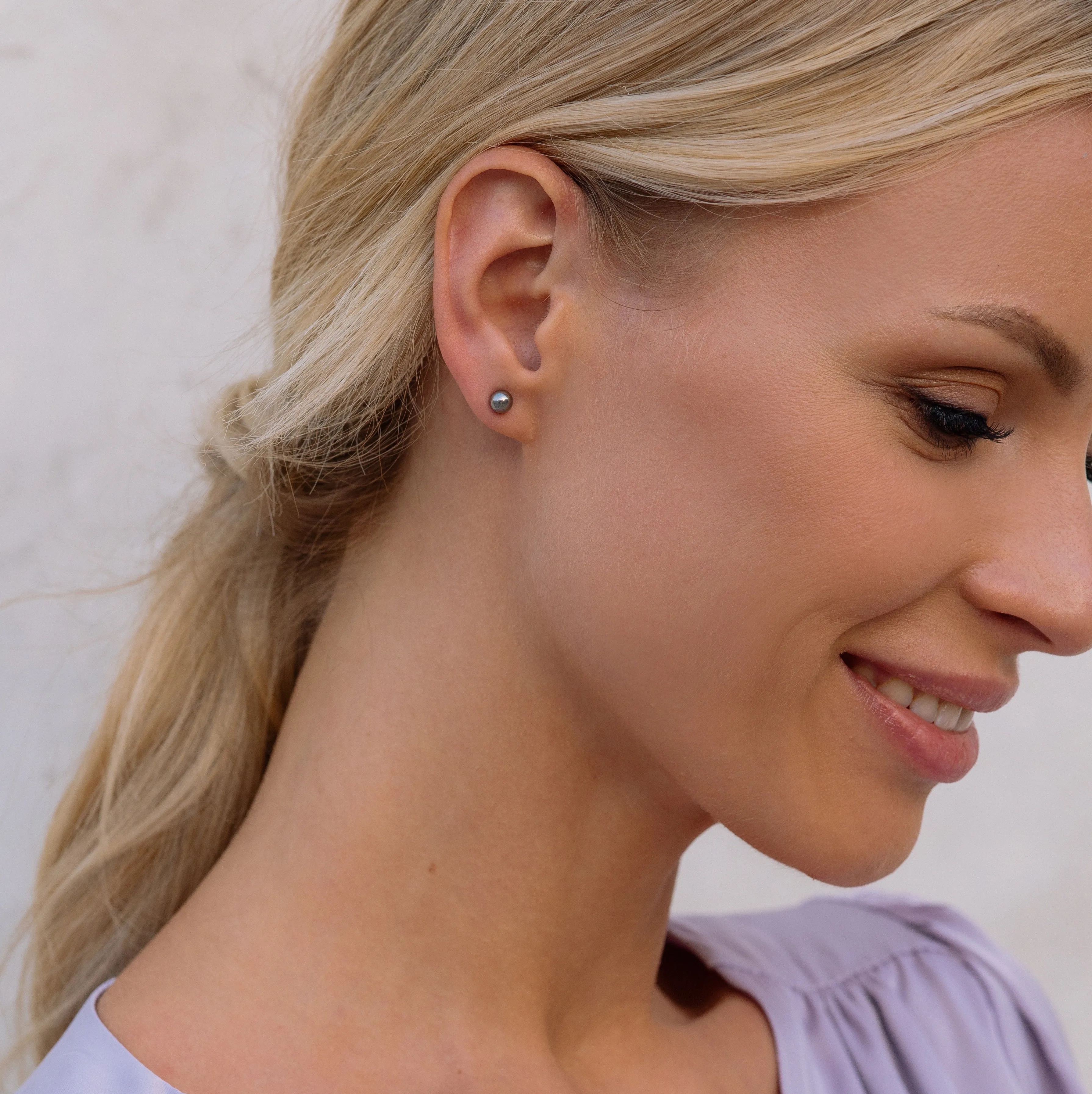 Medium Ball Titanium Stud Earrings