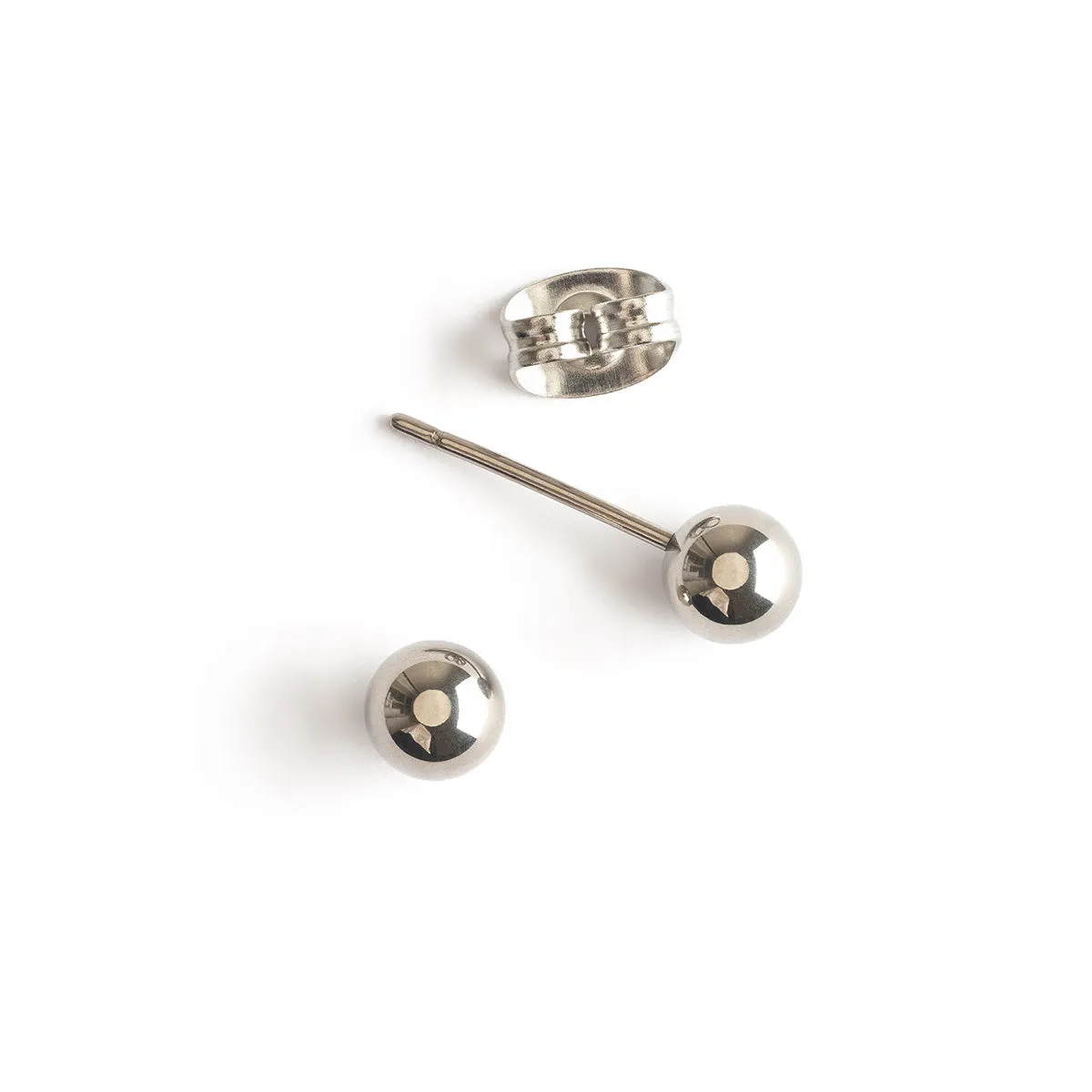 Medium Ball Titanium Stud Earrings