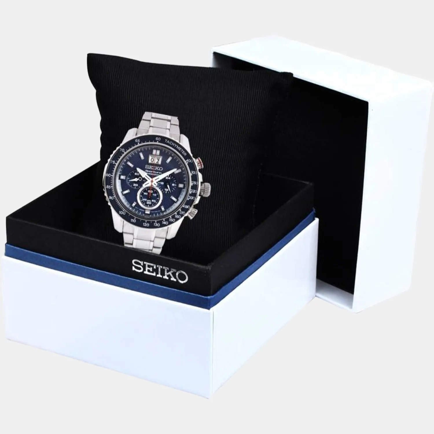 Men's Blue Stainless Steel Chronograph Watch SPC135P1