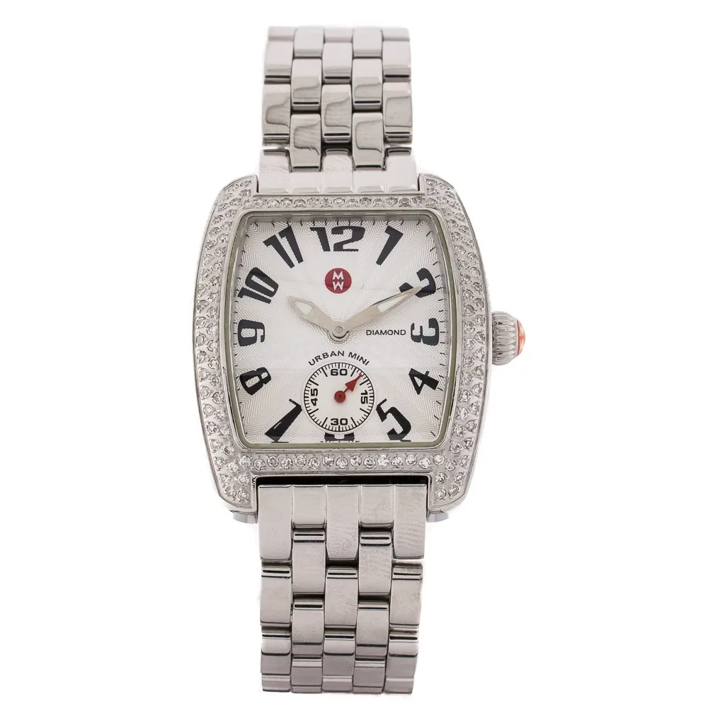 Michele Deco Urban Mini Watch Silver Dial Diamonds 29mm Quartz (Preowned)