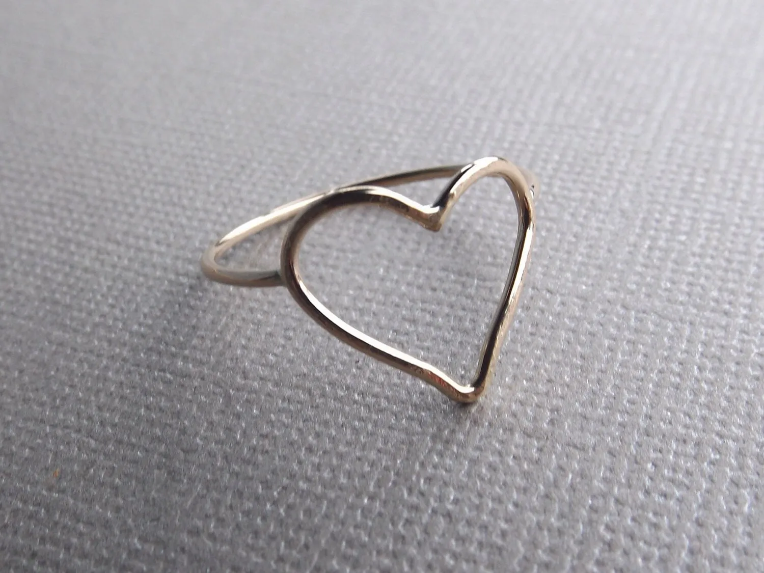 Minimalist Heart Ring, Gold Ring, Stacking Ring, Heart Ring, Open Heart Ring, Heart Rings, Artsy Heart Ring, Gift