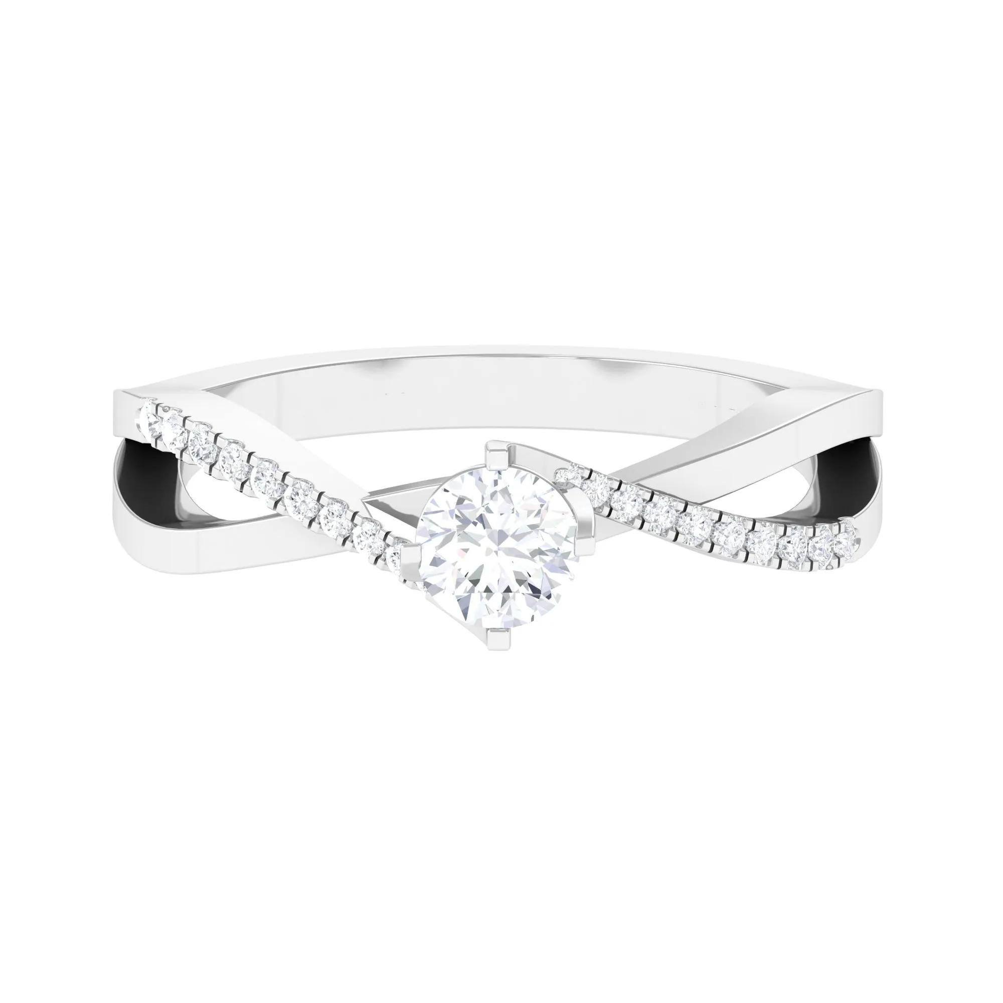 Moissanite Bypass Infinity Engagement Ring