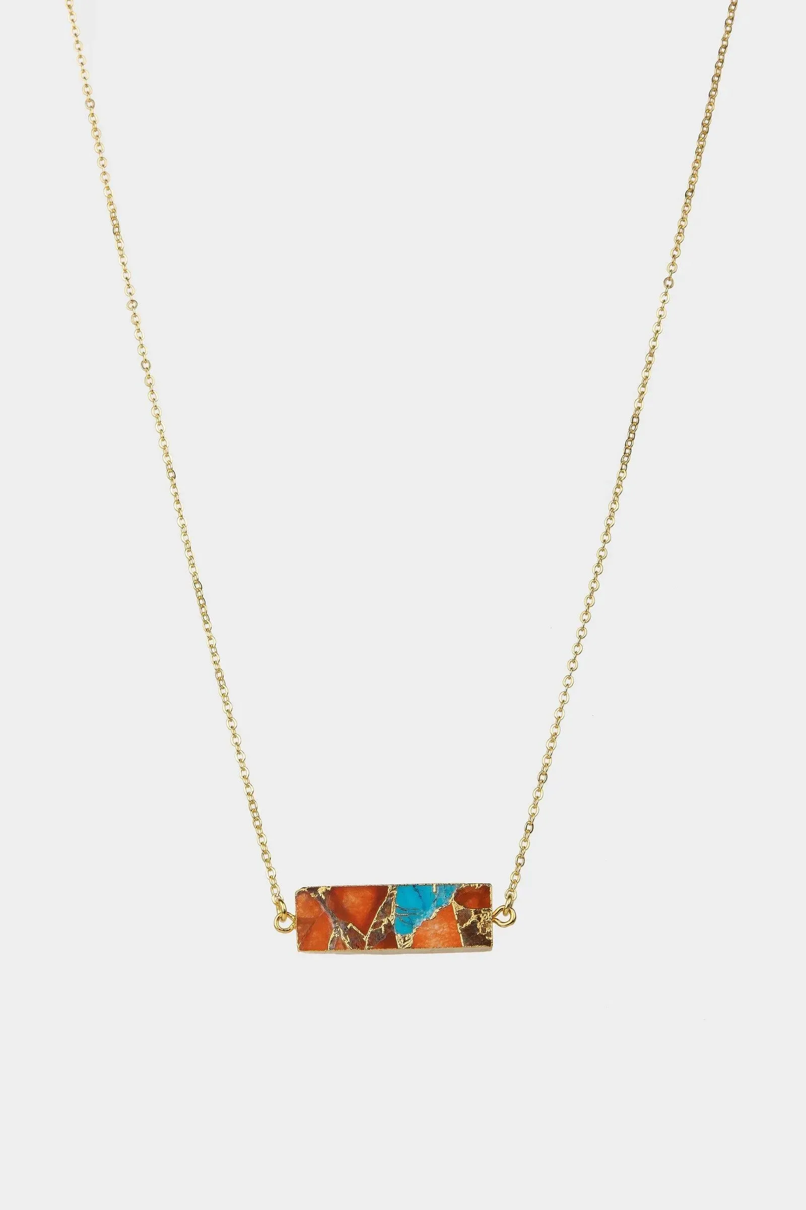 Mojave Rectangle Stone Pendant Necklace