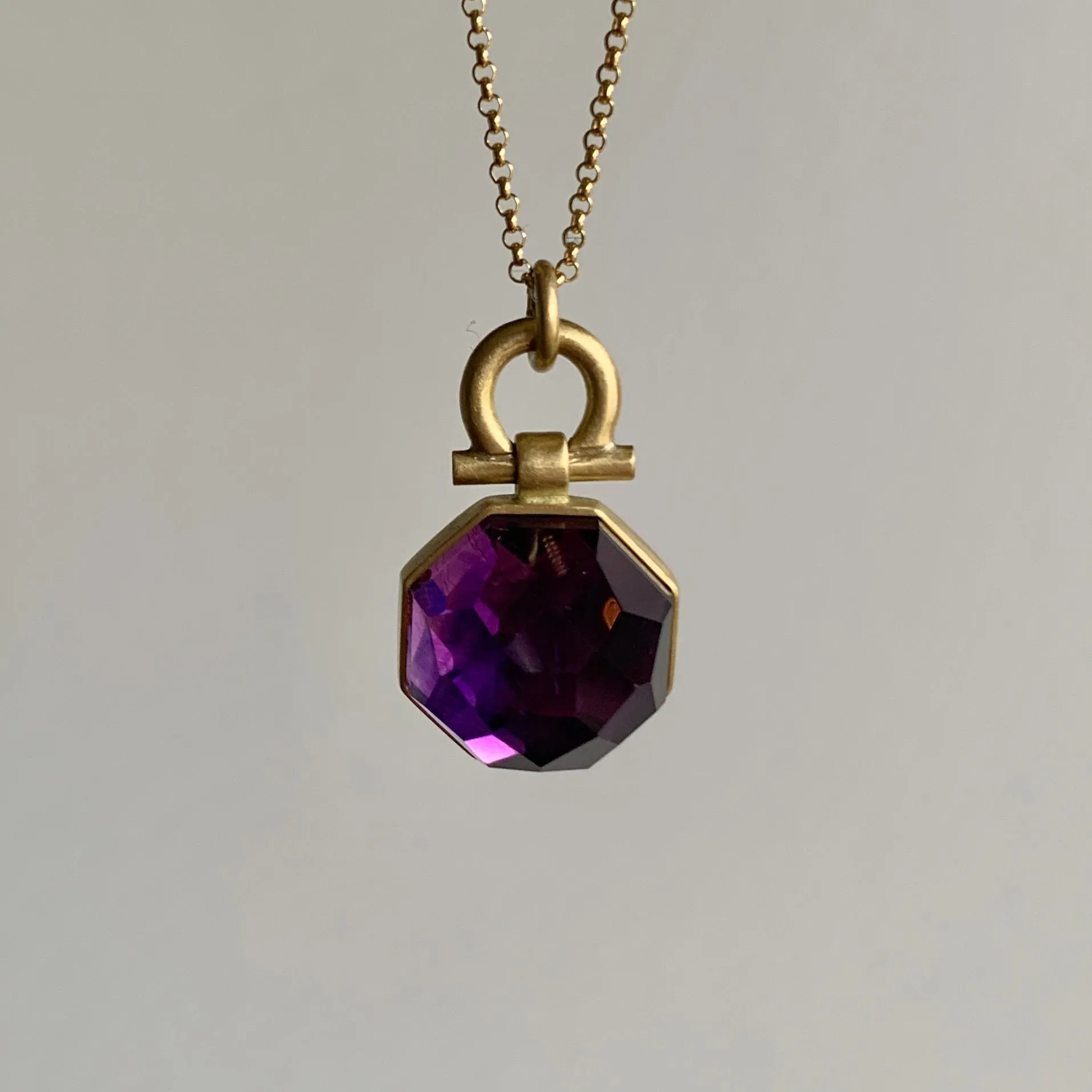 Moroccan Fire Amethyst Octagon Pendant