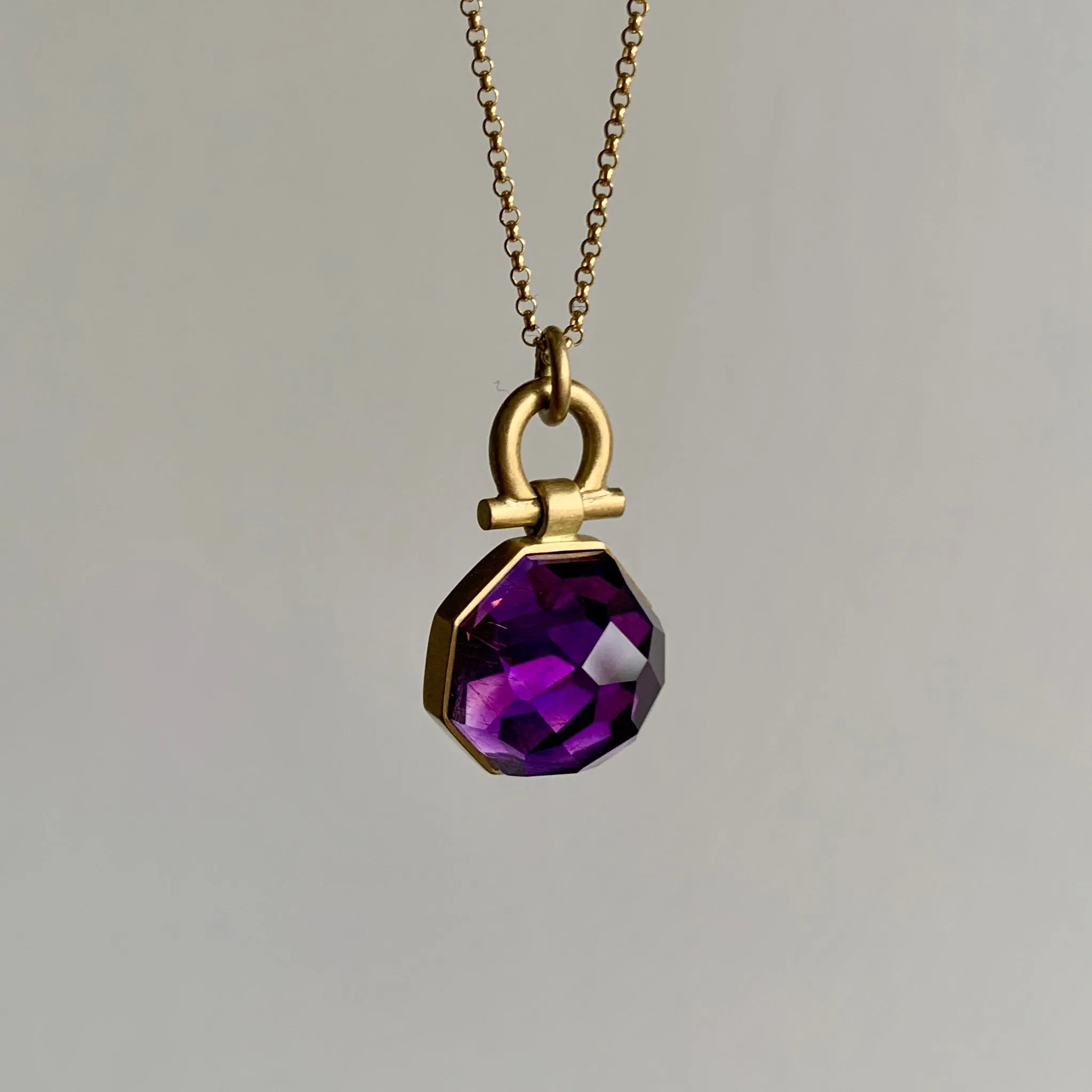 Moroccan Fire Amethyst Octagon Pendant