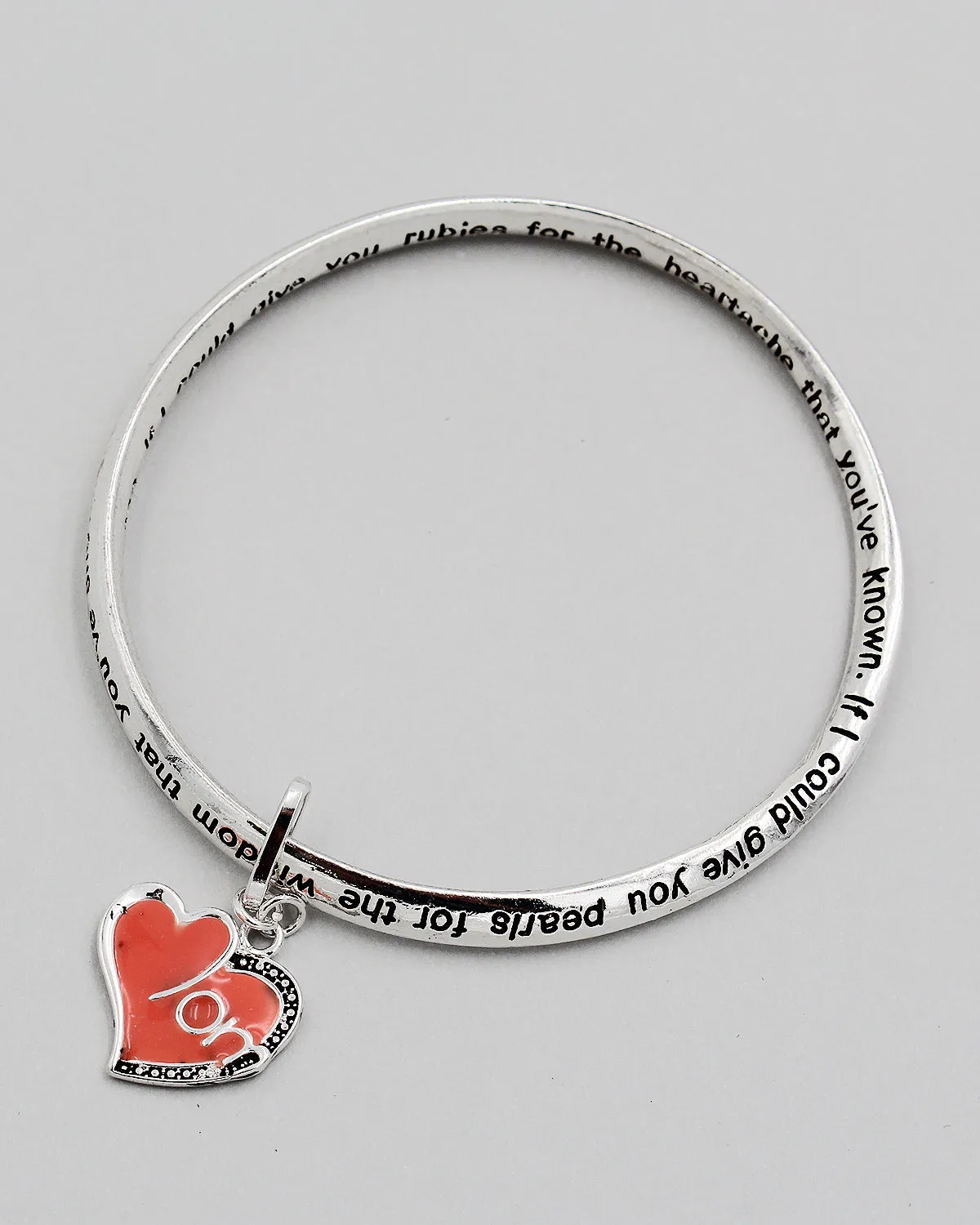 MOTHER Inspirational Bangle Bracelet with Charm