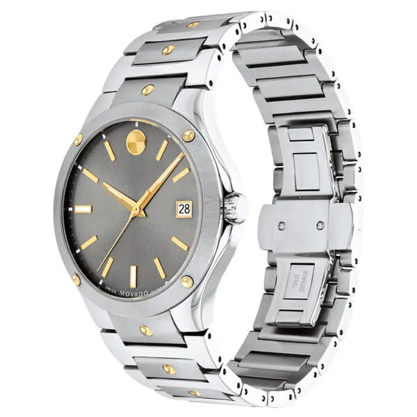 Movado SE Grey Dial Two Tone Men's Watch 0607514