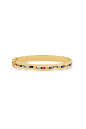 Multi Colored Baguette Row Bangle