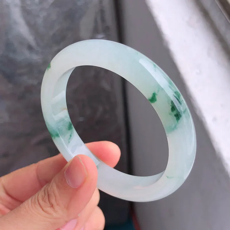 Natural Jade Bangle Jadeite Bangle Internal Diameter 56.4mm NBE071