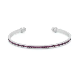 Nico Amethyst Purple CZ Silver Cuff Bracelet