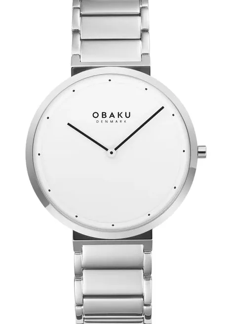 OBAKU KLIP-BRACE STAINLESS STEEL BRACELET WHITE DIAL V258GXCISC