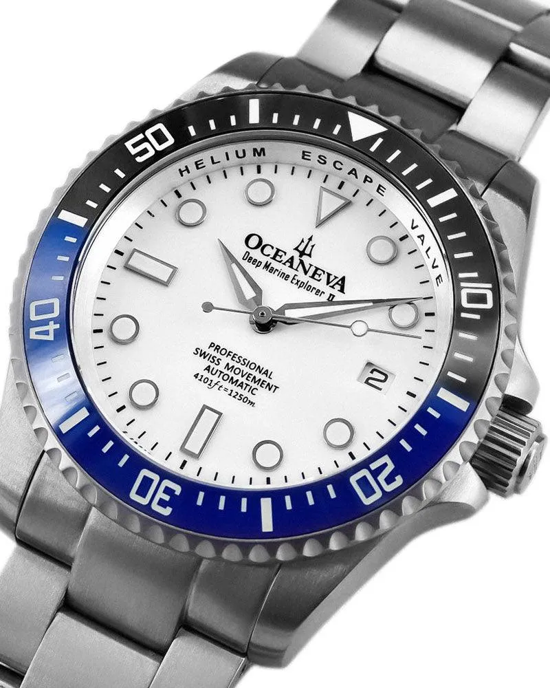 Oceaneva Deep Marine Explorer II Titanium Watch with White Dial