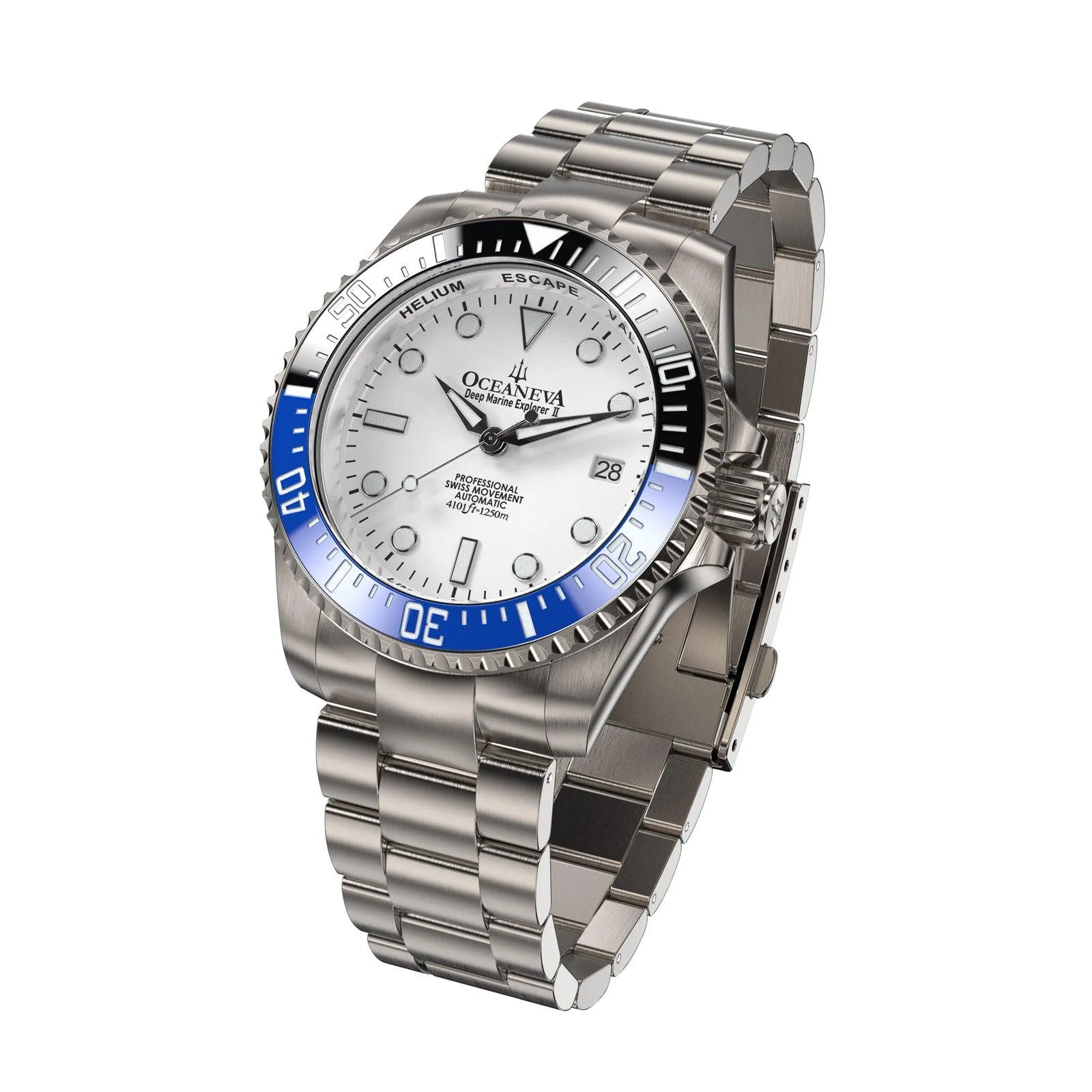 Oceaneva Deep Marine Explorer II Titanium Watch with White Dial