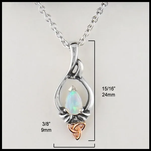 Opal and Trinity Knot Pendant and Earring set