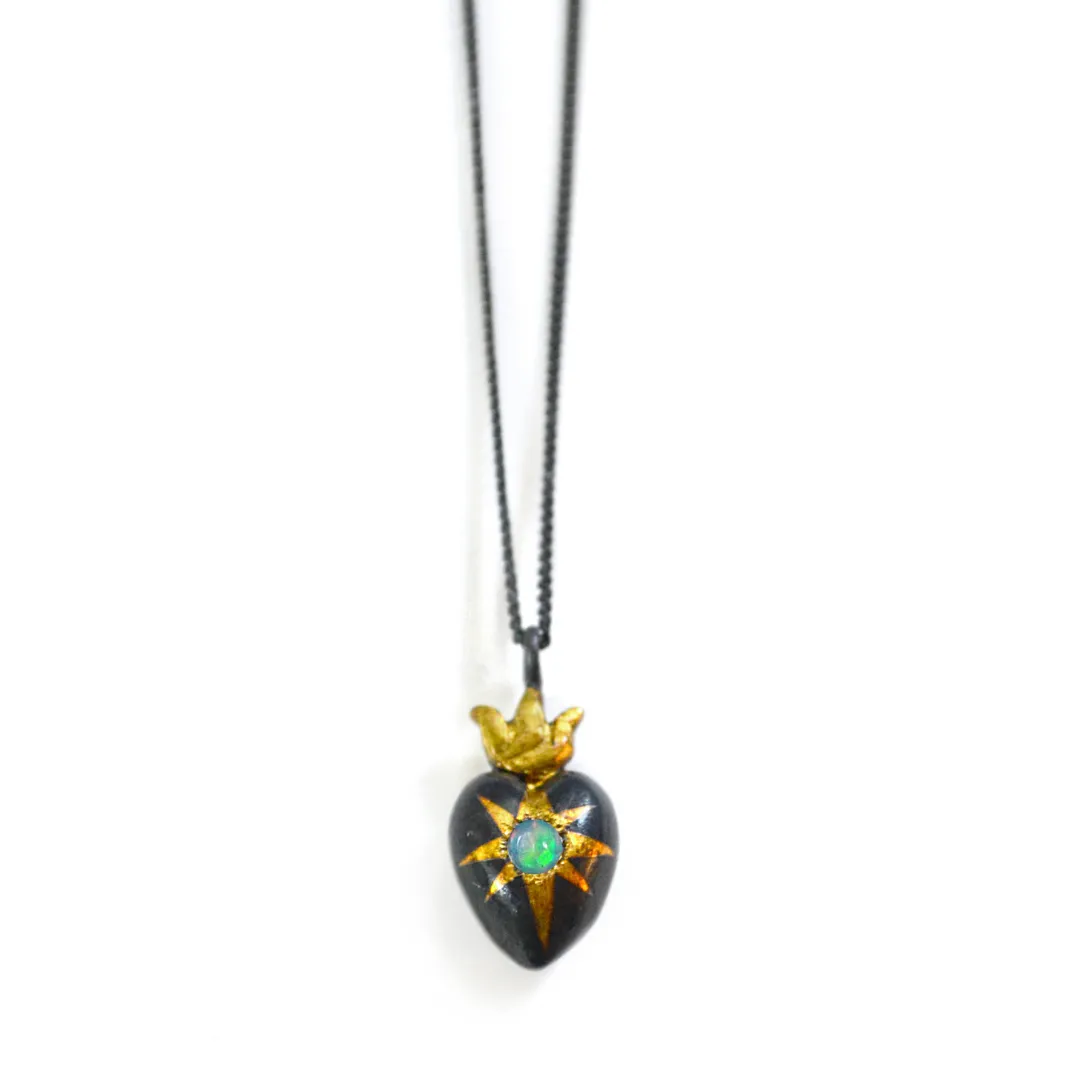 Opal Heart Necklace