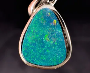 OPAL Pendant - Sterling Silver, Opal Doublet - Birthstone Jewelry, Opal Cabochon Necklace, Australian Opal, 54327