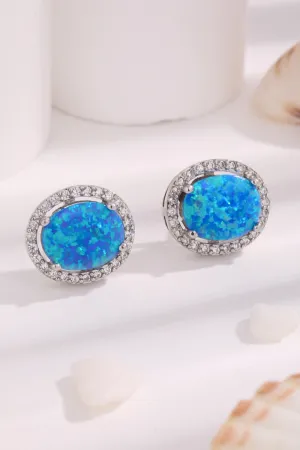 Opal Round Earrings