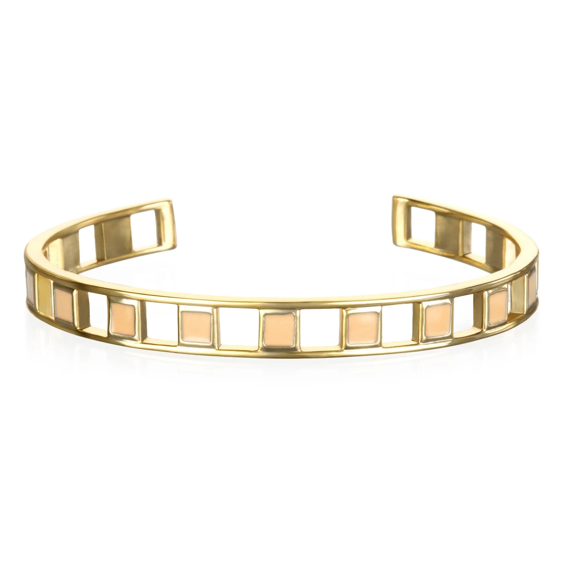 Open Squares Enamel Cuff